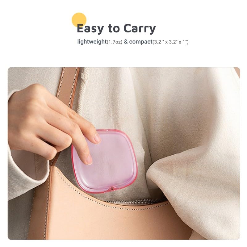 Slim Transparent Aligner Case with Magnetic Closure, Small Compact Retainer Holder Fits Maobuli