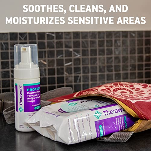Theraworx Protect U-Pak 60-Ct Wipes & Hygiene Foam 3.4 oz for Urinary Health (Pack of 1) THERAWORX PROTECT