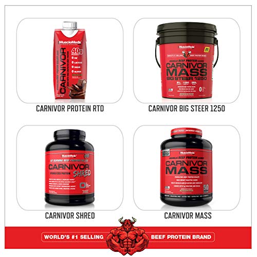 MuscleMeds, Carnivor Beef Protein Isolate Powder 56 Servings, Chocolate, 72 Ounce MuscleMeds