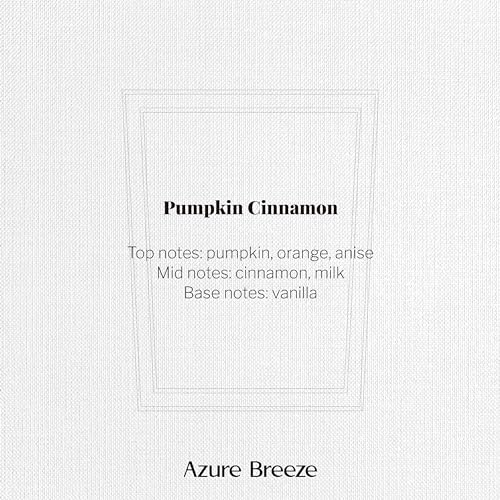 Pumpkin Scented Candles for Home - 12 oz, 70 Hours Burning - Natural Essential Oils & Soy Wax Azure Breeze
