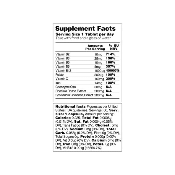 Vegetology Energy Supplements – Iron, Vitamin C & B2, B12, Folate & More – Vitamin Supple VEGETOLOGY