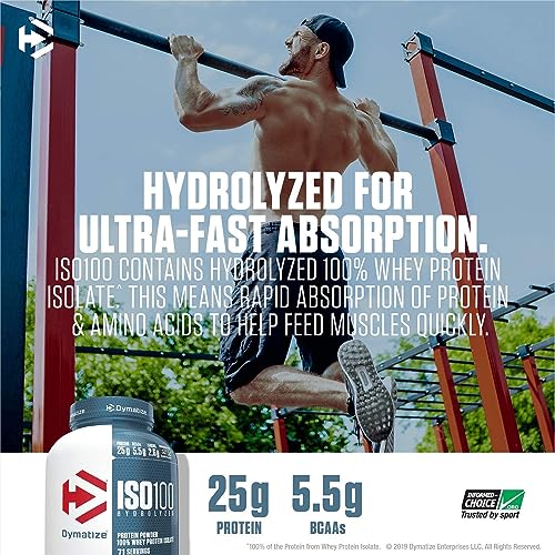 Dymatize ISO 100 Whey Protein Powder with 25g of Hydrolyzed 100% Whey Isolate Dymatize
