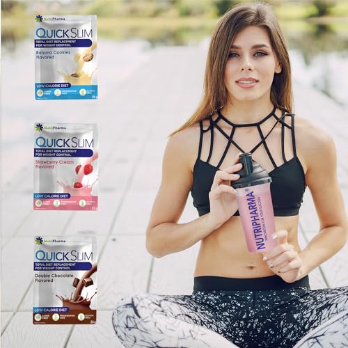 Quick Slim Meal Replacement Shake for Weight Loss, 30 Servings, 20g Protein, 27 Vitamins NUTRIPHARMA Quick Slim