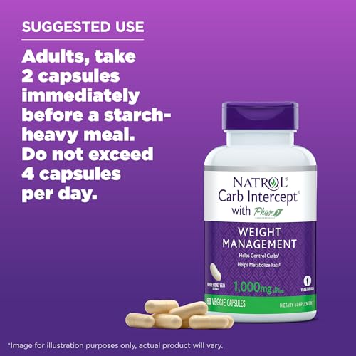 Natrol Carb Intercept with Phase 2 Starch Neutralizer, 60 Capsules Natrol