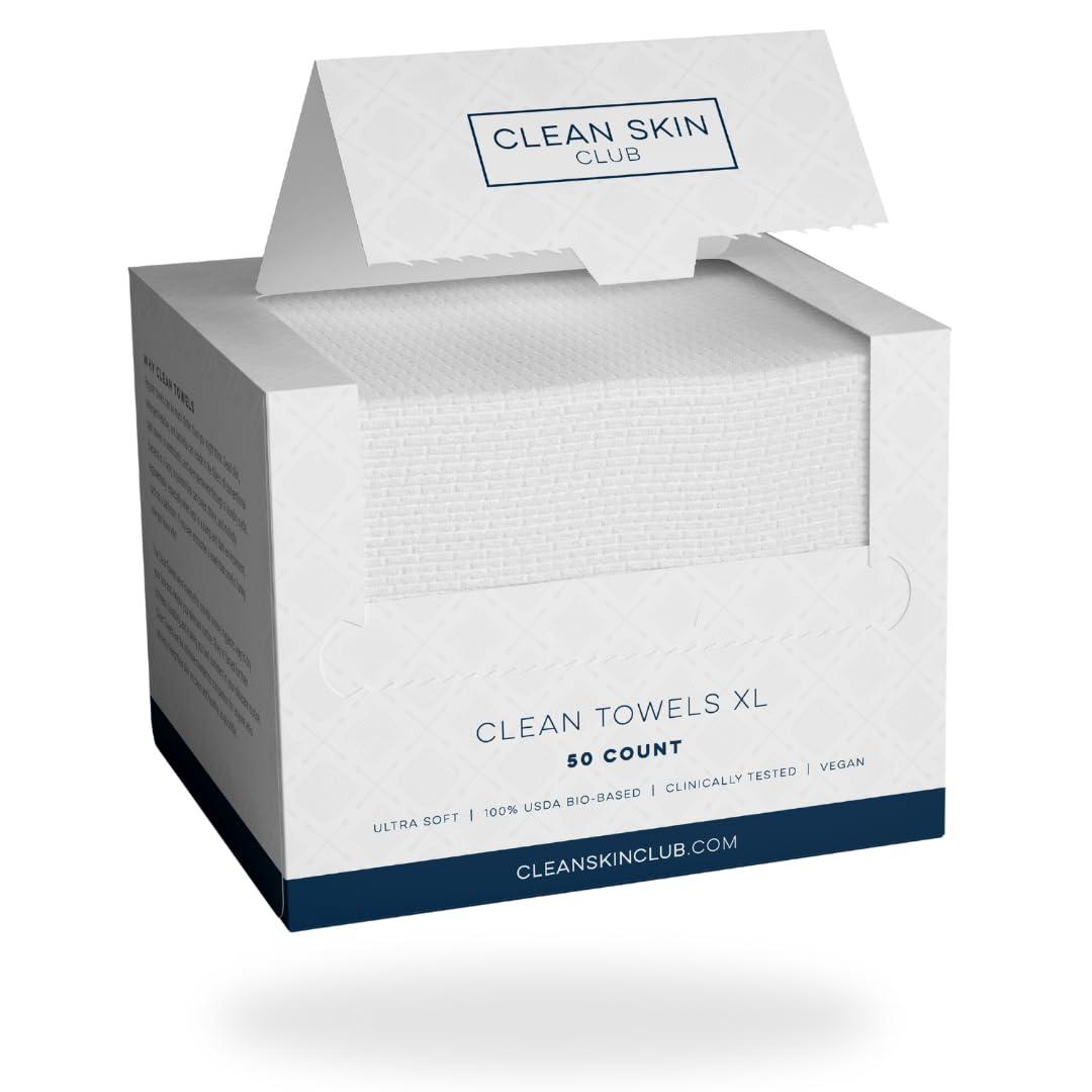 Clean Skin Club Clean Towel XL, 100% USDA Biobased Dermatologist CLEAN SKIN CLUB
