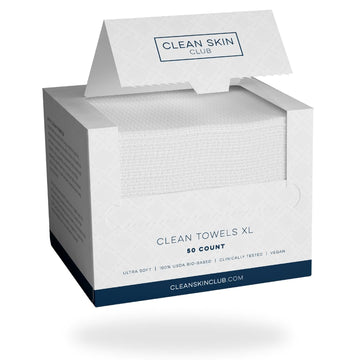 Clean Skin Club Clean Towel XL, 100% USDA Biobased Dermatologist CLEAN SKIN CLUB