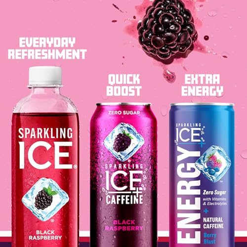 Sparkling Ice, Black Raspberry Sparkling Water, Zero Sugar Flavored Water, with Vitamins Sparkling ICE