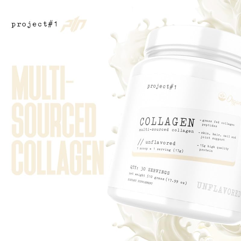 Project #1 Nutrition Multi-Sourced Collagen Powder | Grass-Fed Peptides for Skin, Hair Project #1