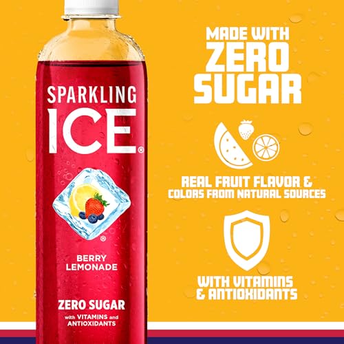 Sparkling Ice, Berry Lemonade Sparkling Water, Zero Sugar Flavored Water, with Vitamins Sparkling ICE