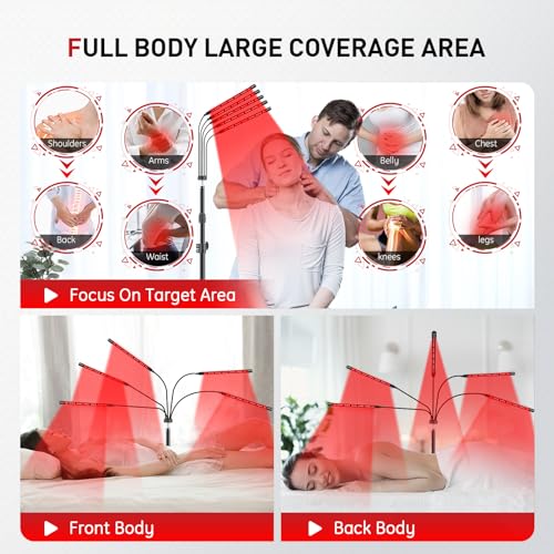 Red Light Therapy Lamp, 150 LEDs Infrared Light Therapy with Adjustable Stand - 660nm Redlight Rikimxin