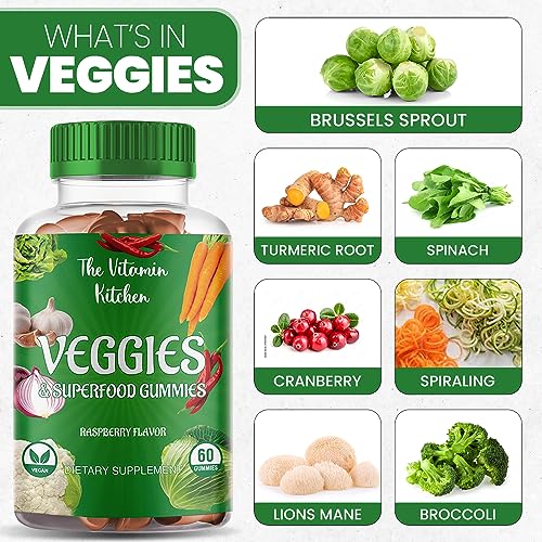 The Vitamin Kitchen Fruit and Veggies Gummies-120 Chews 60 Super Fruits The Vitamin Kitchen