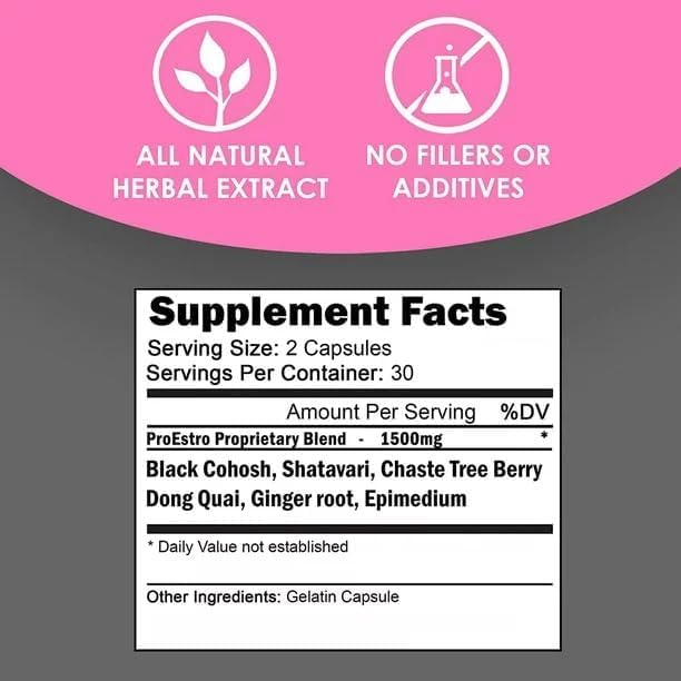 SPEC ProEstro 1500mg Estrogen Pills for Women - Female Hormone Balance Supplement, Fertility SPEC