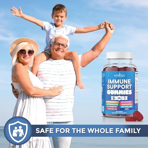 NEW AGE 8 in 1 Immune Support Booster Supplement with Elderberry, Vitamin C NEW AGE