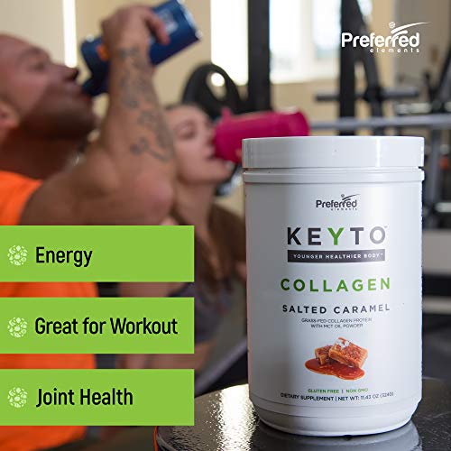 Keto Collagen Protein Powder with MCT Oil – Keto and Paleo Friendly Pure Grass Fed Preferred Elements