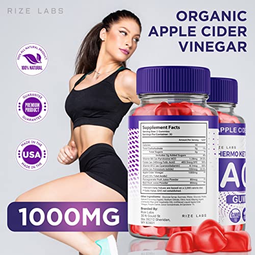 rize labs (2 Pack) Thermo Keto Gummies - ACV for Advanced Weight Loss with Apple Cider rize labs
