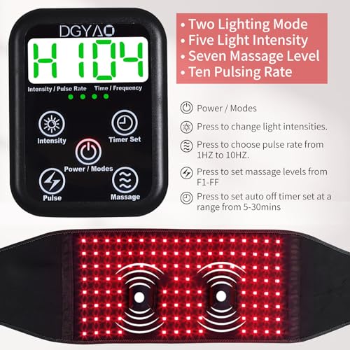 TUOYR Cordless Red Light Therapy Belt for Back Pain Relief with 10000mAH Power Bank TUOYR