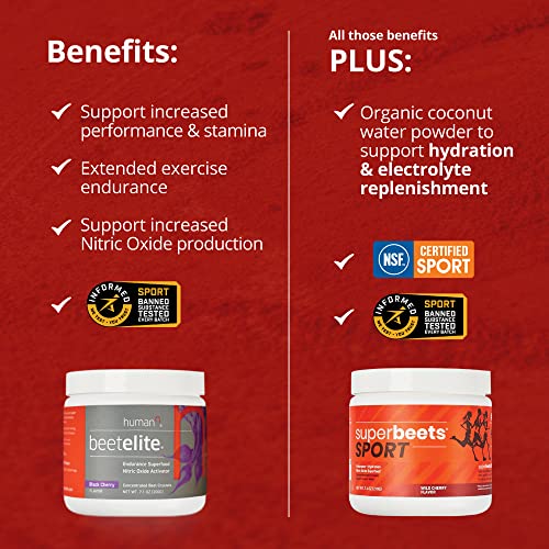 humanN SuperBeets Sport Pre Workout Powder – NSF Certified for Sport – Caffeine Free humanN