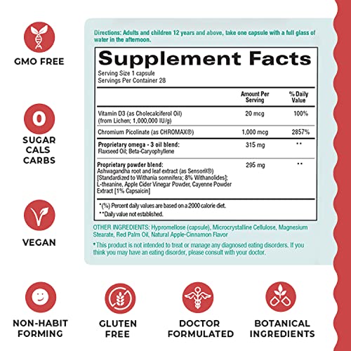 R3SET Stress Eating Daily Supplement Capsules – Apple Cinnamon – 28ct R3SET