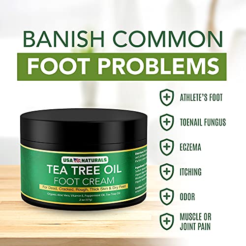 Tea Tree Oil Foot Cream For Dry Cracked Heels Repair - Natural Foot Cream For Dry Cracke USA Naturals