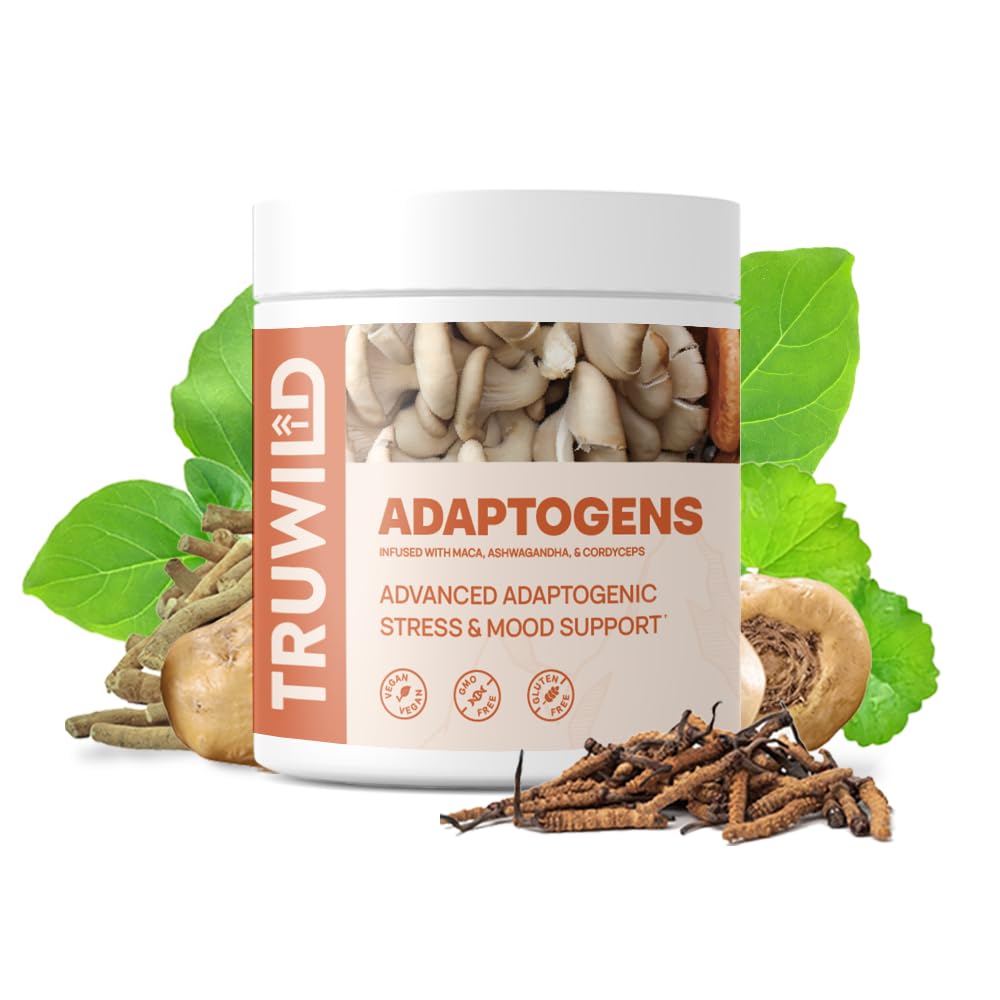 TruWild Adaptogen Blend with Cordyceps Maca Ashwagandha - Full Spectrum Mushroom TruWild