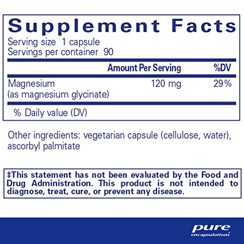 Pure Encapsulations Magnesium (Glycinate) - Supplement to Support Stress Relief, Sleep Pure Encapsulations