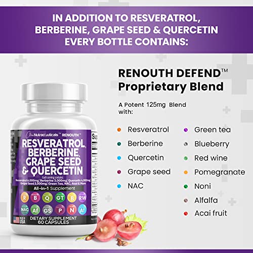 Resveratrol 6000mg Berberine 3000mg Grape Seed Extract 3000mg