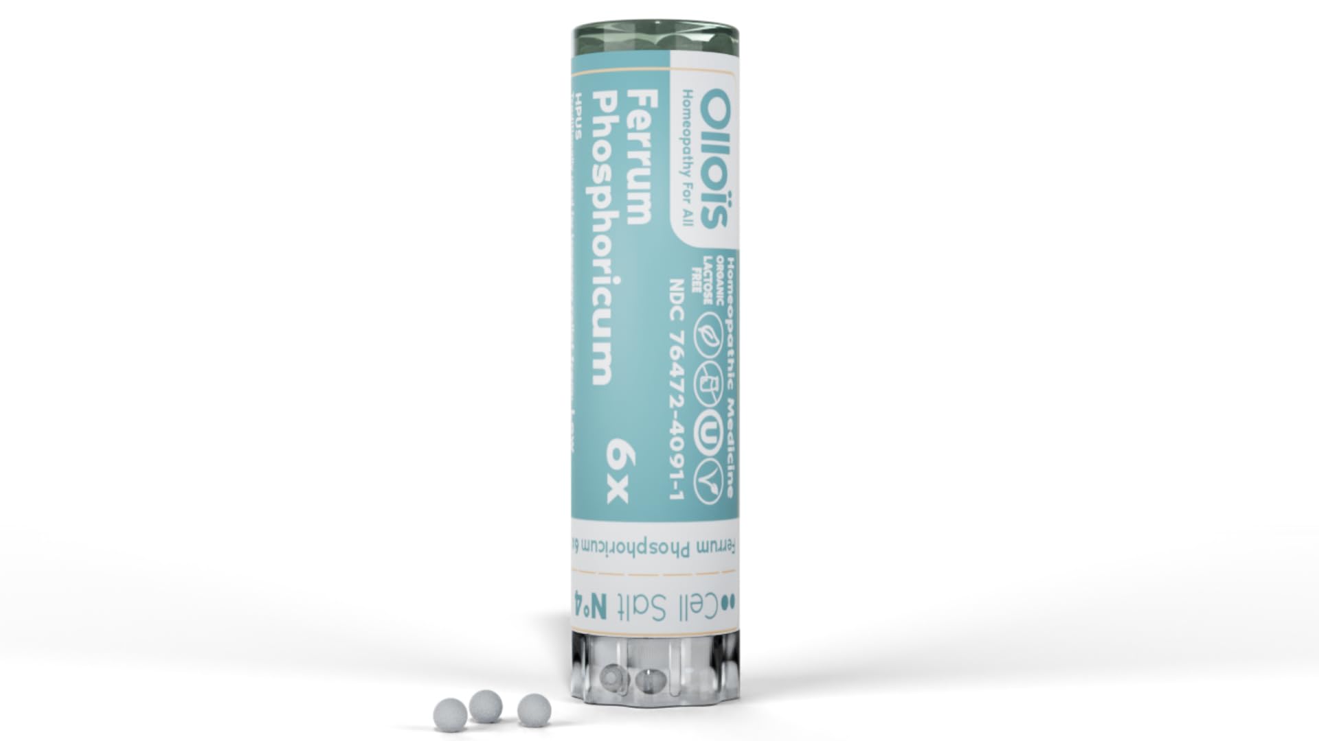 Ferrum Phosphoricum- OLLOIS - Organic & Vegan, Kosher Certified, Cell Salt #4 (Approx. 80 pellets)