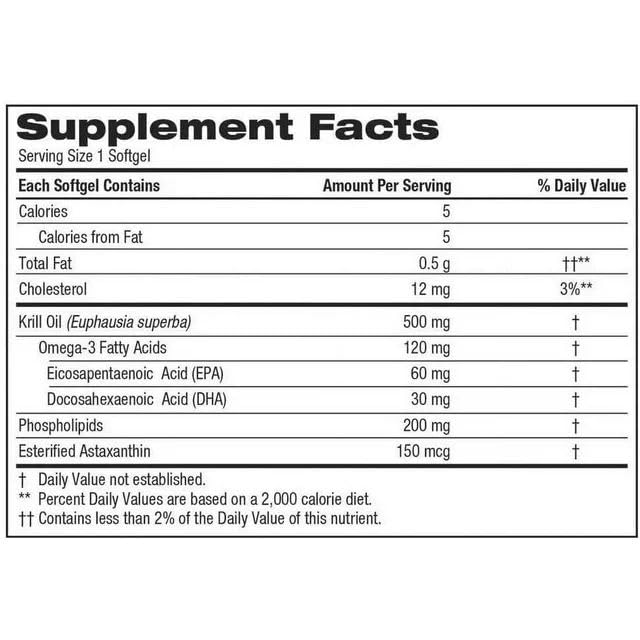 Kir-kland Signature Krill Oil 500 Milligram 160 Softgels healthsupps.co.uk