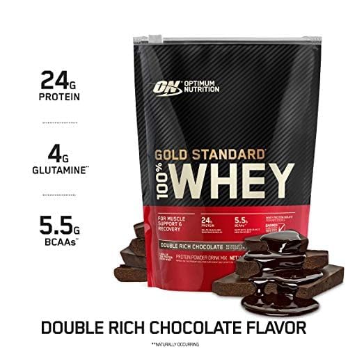 Optimum Nutrition Gold Standard 100% Whey Protein Powder, Double Rich Chocolate Optimum Nutrition