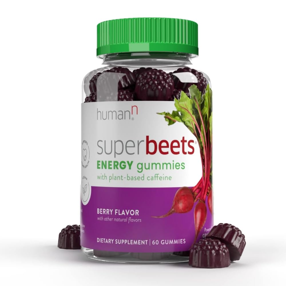 humanN SuperBeets Energy Gummies - Quick Energy & Mental Focus - Help Increase Nitric