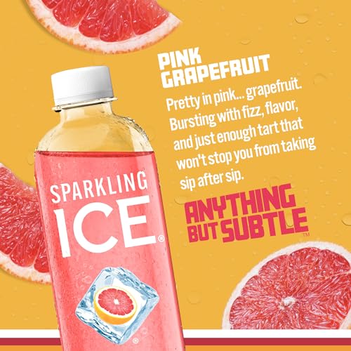 Sparkling Ice, Pink Grapefruit Sparkling Water, Zero Sugar Flavored Water, with Antioxidants Sparkling ICE