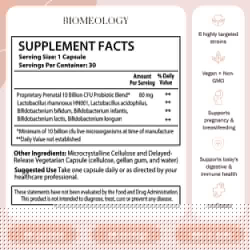 Biomeology Probiotics for Pregnancy, Postpartum, and Breastfeeding