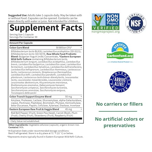 Garden of Life Probiotics for Women and Men - Raw Probiotics Colon Care 50 Billion Garden of Life