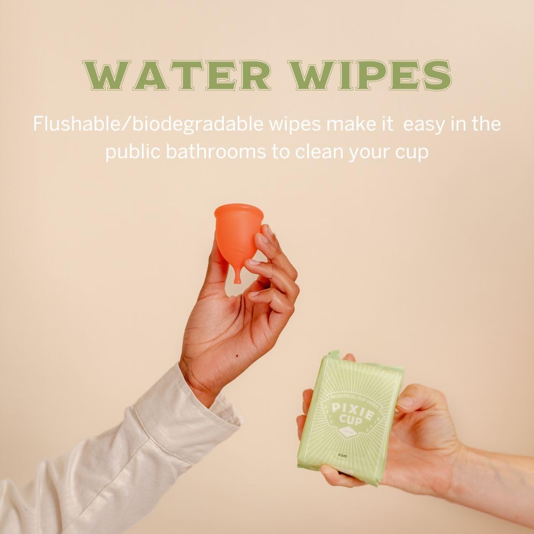 Pixie Cup Menstrual Cup Cleaner Kit - Sterilizer Wash, Public Restroom Carry Cup, 20 Wipes Pixie Cup