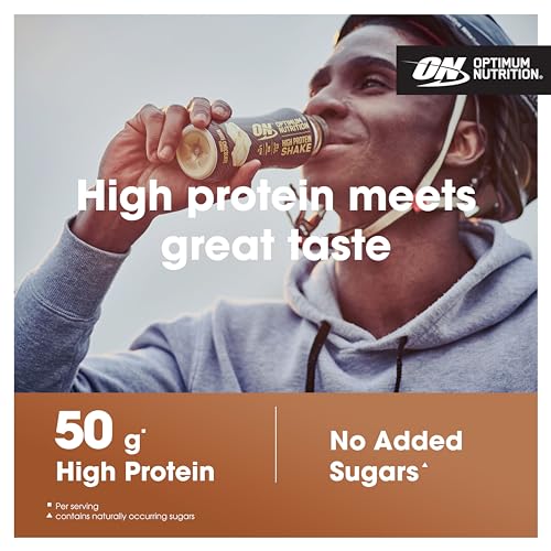Optimum Nutrition High Protein Shake Bottles, Ready To Drink Healthy Snacks, No added Optimum Nutrition
