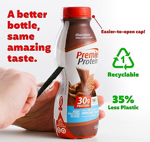 Premier Protein Shake, Chocolate, 30g Protein 1g Sugar 24 Vitamins Minerals Nutrients Premier Protein
