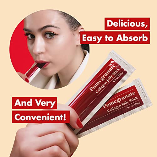 FRESHBELL Pomegranate Collagen Jelly Stick (20g x 30 sticks) Marine Collagen Peptide Freshbell
