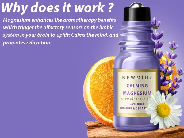 Calm Magnesium Roller Lavender Orange Cedarwood Essential Oil Roll On Calming Aromatherapy Self Care New Miuz