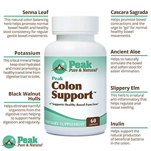 Peak Pure & Natural Colon Support - Colon Cleanse and Detox Supplement for Digestive Peak Pure & Natural