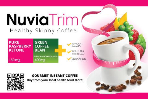 Nuvia Trim - Gourmet Instant Coffee for Weight Loss, with Garcinia Cambogia, Raspberry Nuvia