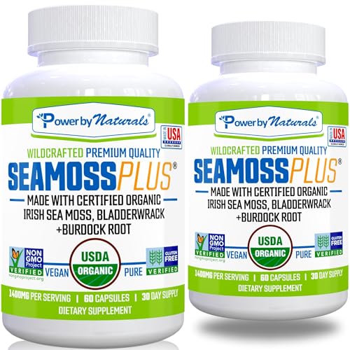 Power By Naturals Sea Moss Plus - USDA Certified Organic Wildcrafted Irish Seamoss