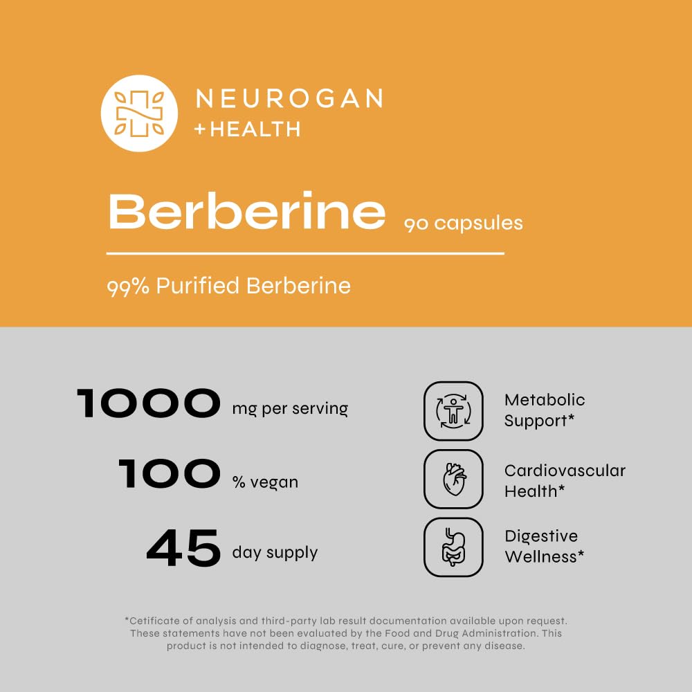 Neurogan Berberine Supplement Capsules, Weight Management Support - 45,000MG Natural Neurogan