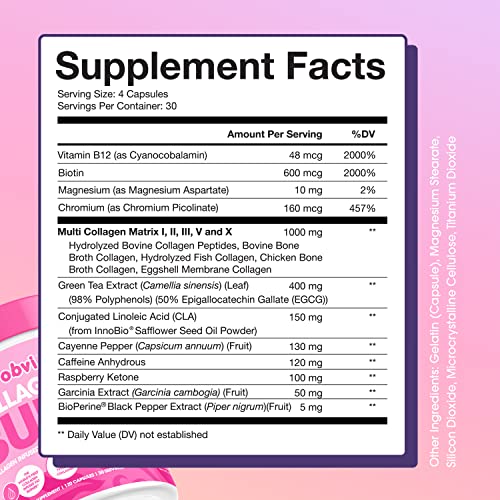 Obvi Collagenic Burn, Collagenic Fat Burner, Thermogenic Fat Burner for Weight Loss Obvi