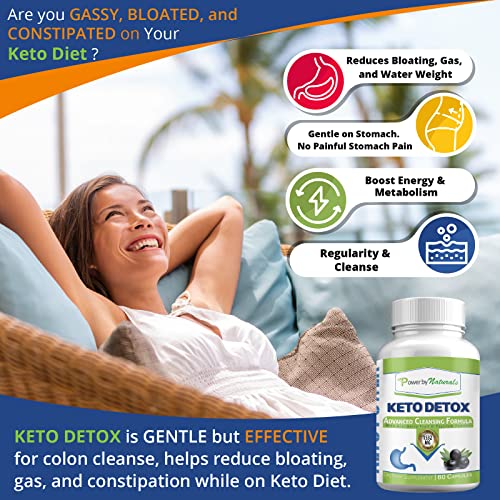 Power By Naturals Keto Colon Cleanser & Detox - Rapid Weight Loss Pills, Gut Health Power By Naturals