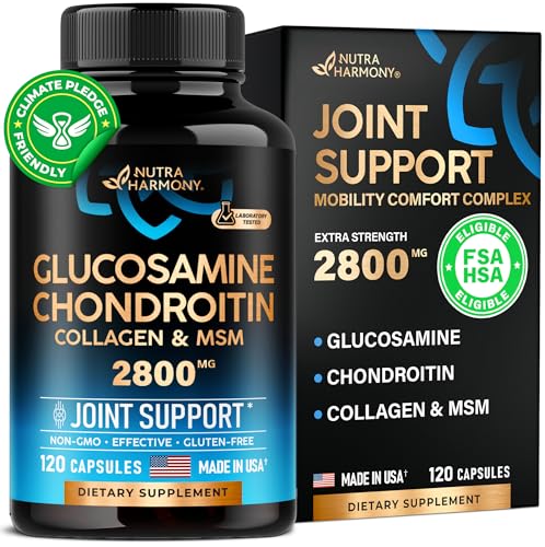 Glucosamine | Chondroitin | MSM | Collagen - 2800 mg Joint Support Supplement 