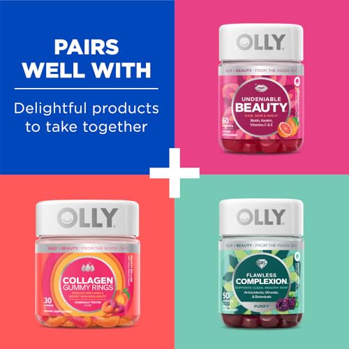 OLLY Glowing Skin Gummy, 25 Day Supply (50 Count), Plump Berry, Hyaluro OLLY
