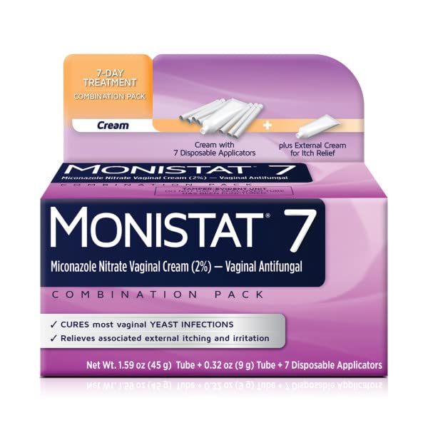 Monistat 7-Day Yeast Infection Treatment | Cream + External Itch Relief Cream | Pack of 2 Monistat