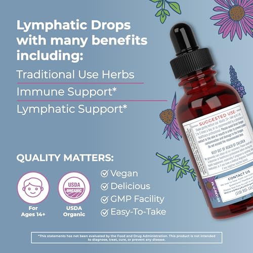 Lymphatic Support Drops | USDA Organic Lymphatic Cleanse Immune Support Supplement MaryRuth Organics