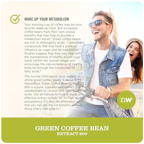 NatureWise Green Coffee Bean Extract - Pure Green Coffee Bean Capsules 800mg NatureWise