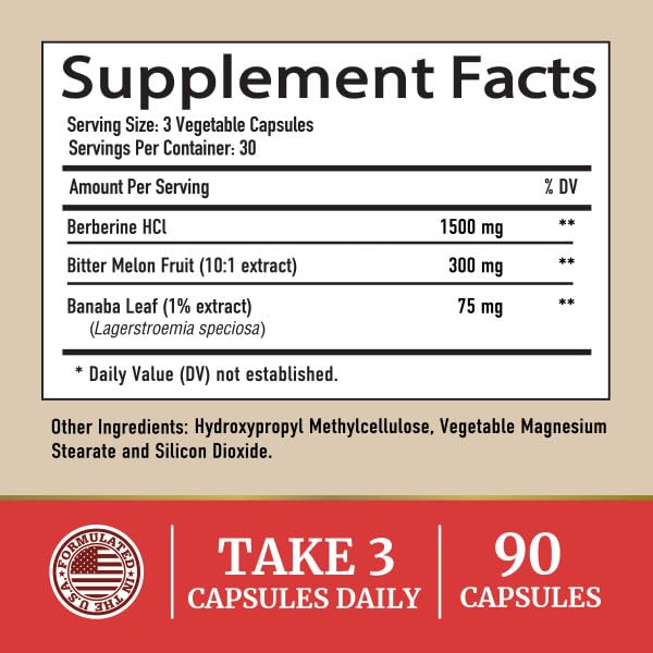 Berberine HCL 1500mg for Weight Management | Botanical Keto Inducing Berberine Supplement Nobi Nutrition